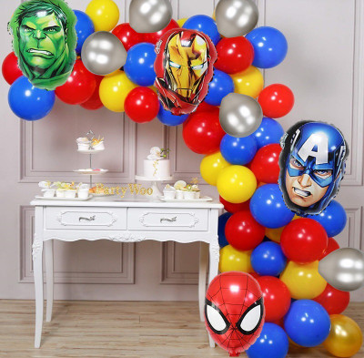 Bash N Splash Printed Avengers Theme Superhero Foil Balloon Party Decoration Pack of 44 Balloon(Multicolor, Pack of 44)