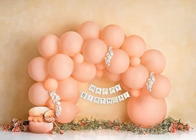 specialyou.in Solid Peach Balloon Theme Birthday DIY Decoration Kit for Girls- Set of 53 Pcs Balloon(Pink, Pack of 53)