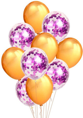 Tejal Trader Printed CM10G Balloon(Gold, Pink, Pack of 10)