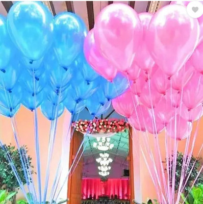 PBBS Solid Blue And Pink For Kids/Adult/Party/Birthday Decorations Balloon Balloon(Pink, Blue, Pack of 50)
