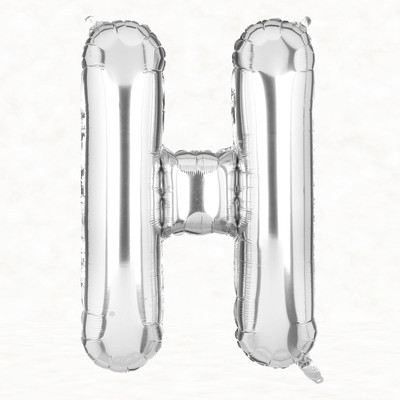 TREND N ART Solid Silver H Alphabet Balloons for Party Decoration Alphabets Letter Foil H 32 Inch Balloon(Silver, Pack of 1)