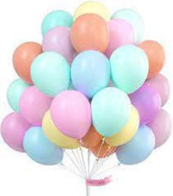 ANVRITI Solid Solid Pastel Colored Balloons Pastel Multi Color Pack of 60 Balloon(Multicolor, Pack of 60)