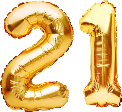 Tejal Trader Solid Teja-Golden21 Balloon(Gold, Pack of 2)