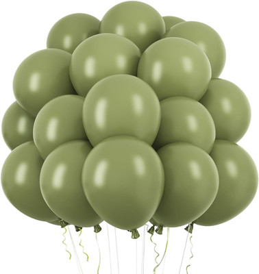party assets Solid Retro Balloons Made of Strong Rubber Balloon(Green, Pack of 50)