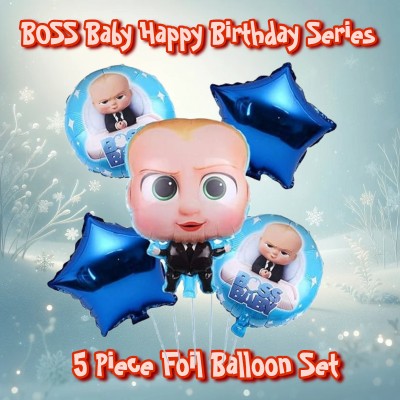 FOOGAA Solid Boss Baby Bash: Elevate Your Birthday Celebration with Foil Balloon Set Magic Balloon(Multicolor, Pack of 5)