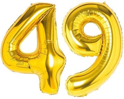 Angolalark Solid Gold Foil Number 49 Letter Balloon(Gold, Pack of 1)