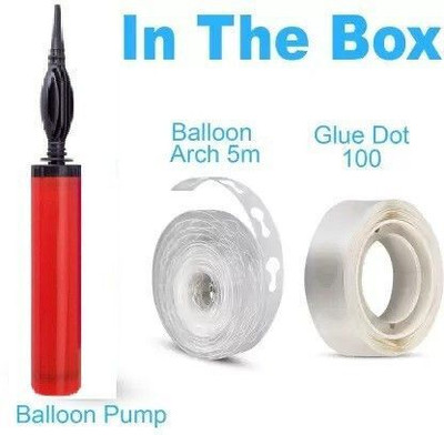 PARTY MIDLINKERZ Solid Balloon Pump with Glue Dots & Arch Strip Roll for Balloon(Multicolor, Pack of 3)
