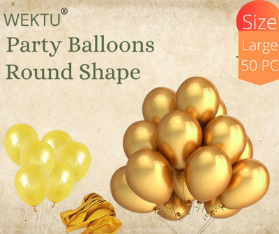 WEKTU Solid Gold50PC25 Balloon(Gold, Pack of 50)