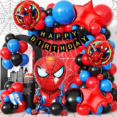 PopTheParty Printed Spiderman Birthday Decoration Avengers Theme Combo Kit For Rs. 284 @ 72 %