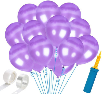 DD Enterprises Solid Rubber Balloons For Birthday Decoration For Birthday Birthday Decoration Items Balloon(Purple, Pack of 53)