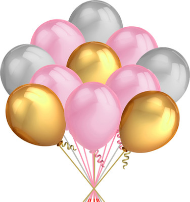 Tejal Trader Solid New-01-trader-Multicolor balloonss_ 0042_PBBS Balloon(Gold, Pack of 51)