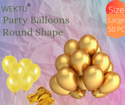 WEKTU Solid Gold50PC19 Balloon(Gold, Pack of 50)
