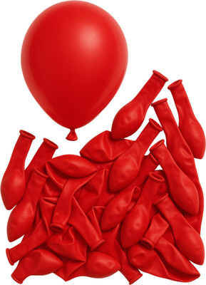 Bzore Solid Premium 100Pc Red Metallic Balloons for Birthday,Anniversary & Party Decoration Balloon(Red, Pack of 100)