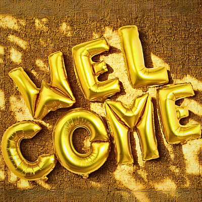 king collection Solid WELCOME Foil Balloon Decoration Set – Premium gonden Letter Balloons for Parties Balloon(Multicolor, Pack of 1)