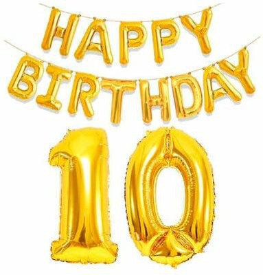 Tejal Trader Solid hb10balloonGold Balloon(Gold, Pack of 2)