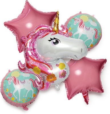 PARTY MIDLINKERZ Solid Unicorn Balloon(Multicolor, Pack of 5)