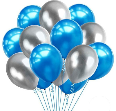 GURUMU Solid Happy Birthday Decoration Kit Combo For Baby, Husband , Boyfriend and Brother , Balloon(Blue, Pack of 36)