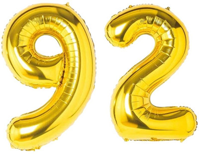 Angolalark Solid Gold Foil Number 92 Letter Balloon(Gold, Pack of 1)