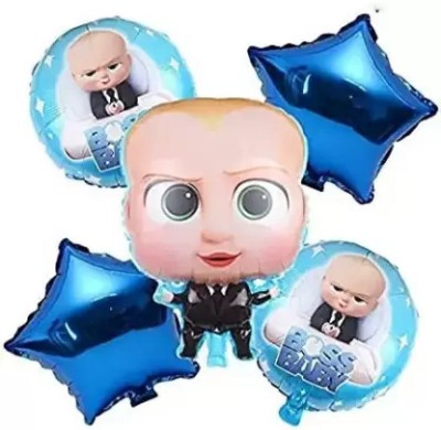 SSS Solid Printed 5 Pcs Baby Boss Character Foil Balloon for birthday Balloon Balloon(Multicolor, Pack of 5)