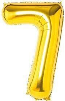 Party Bird Solid PB-S460-GOLD-32 INCH-NUM-7 Letter Balloon(Gold, Pack of 1)