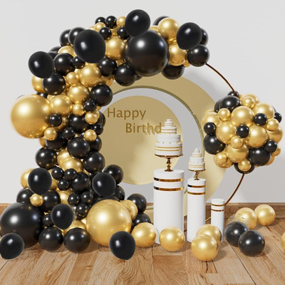 HASHFLOW Solid 100 pcs Balloons for Birthday decoration celebration -Golden Balloon(Gold, Pack of 1)