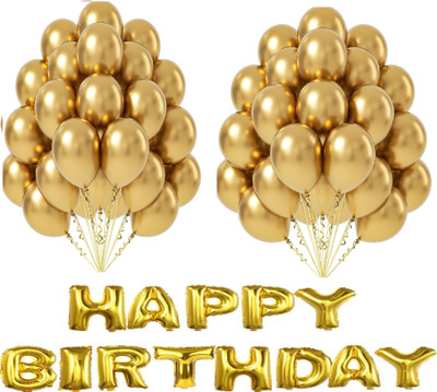 AAFOS Solid AA62 Letter Balloon(Gold, Pack of 1)