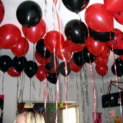 Sharda Ent Solid Red and Black Combo Metallic Balloon(Red, Black, Pack of 50)