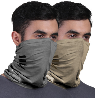 FREECULTR Unisex Printed Bamboo Bandana Anti Microbial Multipurpose Headband Cloth Face Mask for Dust and Sun Protection (Pack of 2) Men Printed Bandana(Pack of 2)