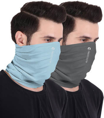 FREECULTR Unisex Anti Microbial Super Soft & Comfort Fit, Breathable Multipurpose Headband, Face Mask for Dust Protection Men Solid Bandana(Pack of 2)