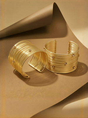 Dressberry Metal Gold-plated Cuff(Pack of 2)