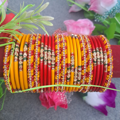 rcl Stone, Lac Ruby Gold-plated Bangle Set(Pack of 24)