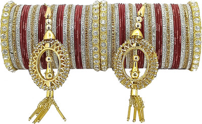 PRETTY GEMS Metal Zircon Bangle Set(Pack of 58)