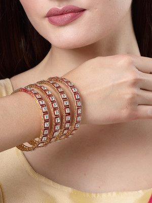 NVR Alloy Gold-plated Bangle(Pack of 4)