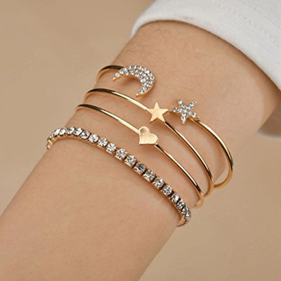 Nehdal Alloy Gold-plated Bracelet Set(Pack of 4)