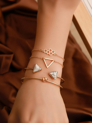 Vembley Alloy Gold-plated Bracelet Set(Pack of 4)