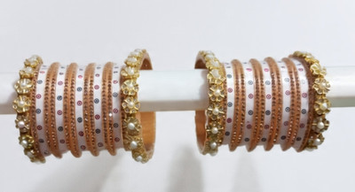 Aryann Plastic Cubic Zirconia Gold-plated Bangle Set(Pack of 34)
