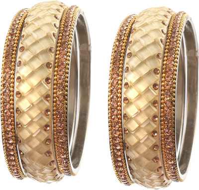 CHURA KING Metal, Alloy Cubic Zirconia Bangle Set(Pack of 6)