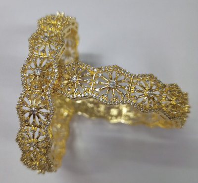 LOKESH GUPTA Brass Gold-plated Bangle Set(Pack of 2)