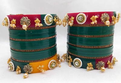 Rajwadi Plastic Cubic Zirconia Bangle Set(Pack of 10)