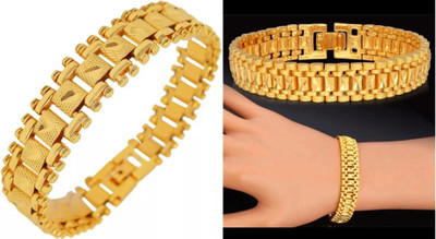 P R Production Brass Charm Bracelet(Pack of 2)