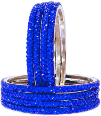 RKGlow Brass Crystal Bangle Set(Pack of 8)