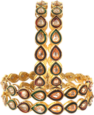 Terraband Alloy Crystal Gold-plated Bangle Set(Pack of 4)