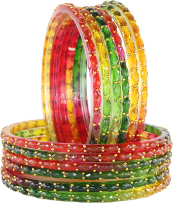 LAVAZZA Glass Zircon Bangle Set(Pack of 12)