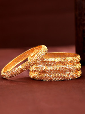 Rubans Elements Alloy Gold-plated Bangle Set(Pack of 4)