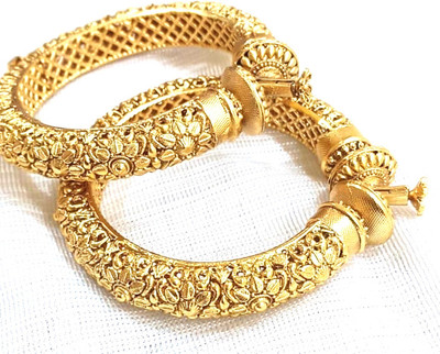Fashion Forest Copper Gold-plated Bangle Set(Pack of 2)