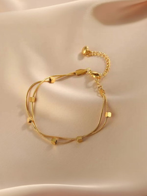 MYKI Stainless Steel Gold-plated Charm Bracelet