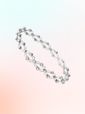 RKB SALES Alloy Cubic Zirconia Silver Bracelet
