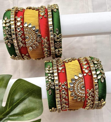 Neeru Creation Plastic Zircon Bangle Set(Pack of 14)
