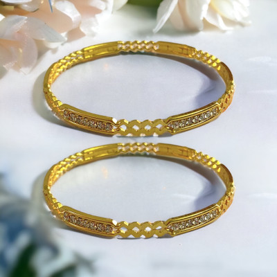 AARISAI Metal Gold-plated Bangle Set(Pack of 2)