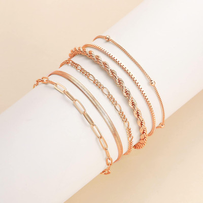 VAMA Metal Crystal Gold-plated Bangle Set(Pack of 6)